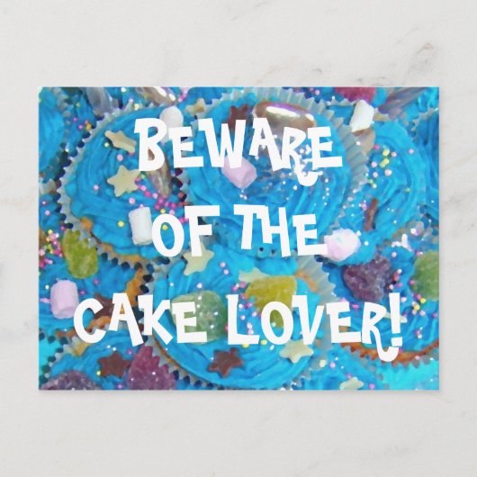 Briefkaart van de blauwe koekjesminnaar (Voorkant)