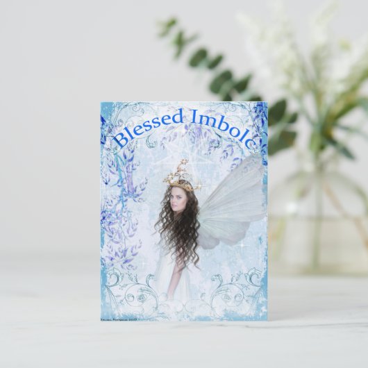 Briefkaart van de "Blessed Imbolc Faerie" (Staand voorkant)