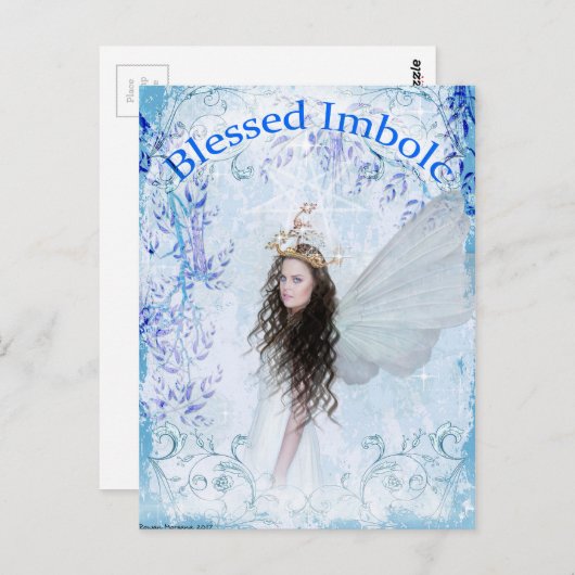 Briefkaart van de "Blessed Imbolc Faerie" (Voorkant / Achterkant)