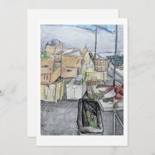 Briefkaart van de boerenmarkt (Voorkant / Achterkant)