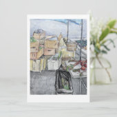 Briefkaart van de boerenmarkt (Staand voorkant)