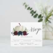 Briefkaart van de Bourgogne Navy Pumpkin Wedding R (Staand voorkant)