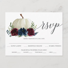Briefkaart van de Bourgogne Navy Pumpkin Wedding R