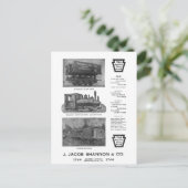 Briefkaart van de bouwondernemer van Baldwin Locom (Staand voorkant)