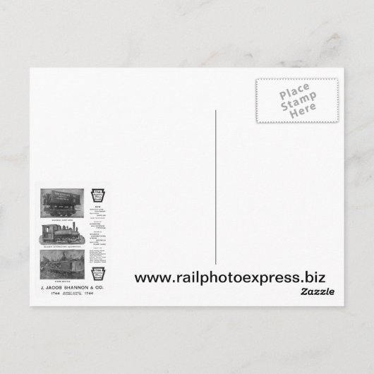 Briefkaart van de bouwondernemer van Baldwin Locom (Achterkant)