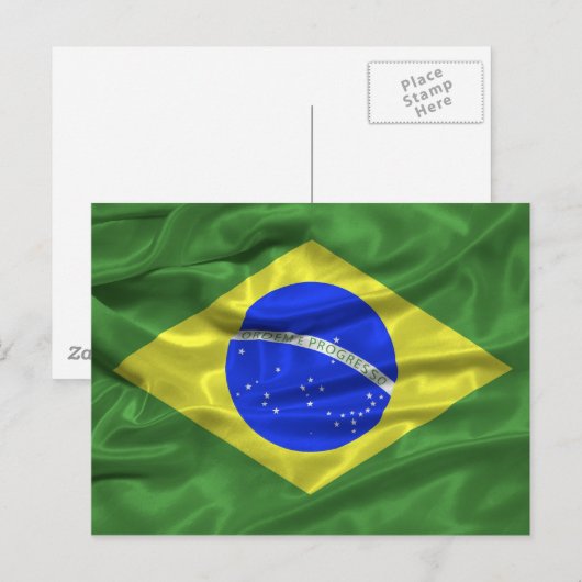 Briefkaart van de Braziliaanse vlag (Voorkant / Achterkant)
