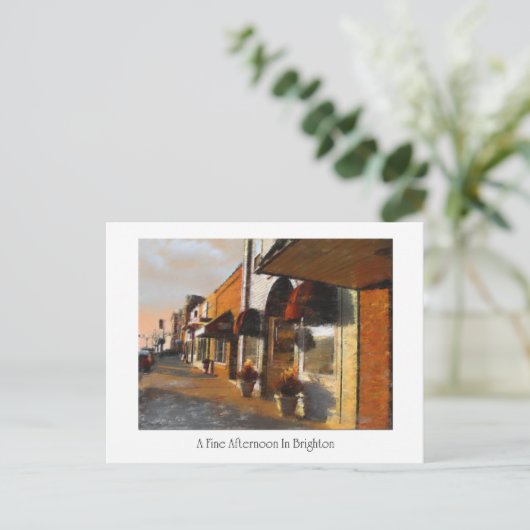 Briefkaart van de Brighton Michigan scène (Staand voorkant)