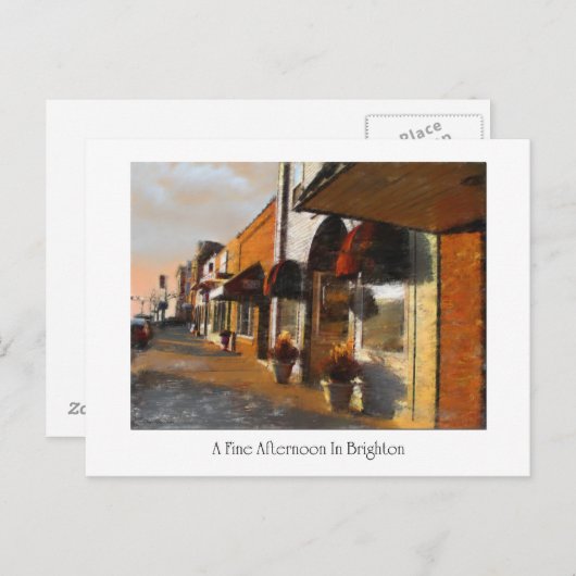 Briefkaart van de Brighton Michigan scène (Voorkant / Achterkant)