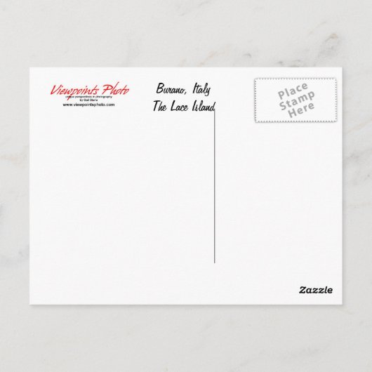 Briefkaart van de Brug van Burano (Achterkant)