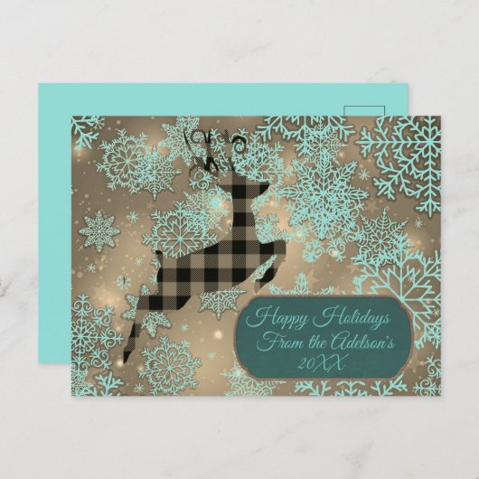 Briefkaart van de buffalo-wergrender Snowflake (Voorkant / Achterkant)