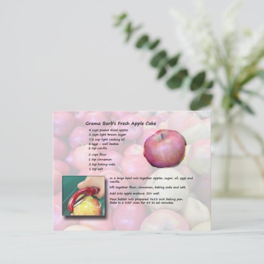 Briefkaart van de Cake van Apple van GramaBarb het (Staand voorkant)