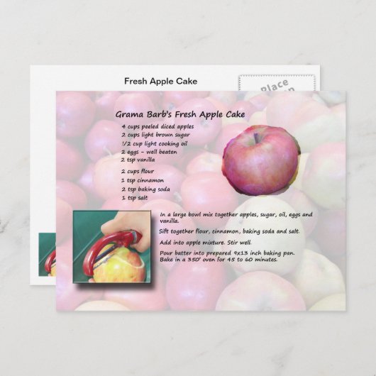 Briefkaart van de Cake van Apple van GramaBarb het (Voorkant / Achterkant)