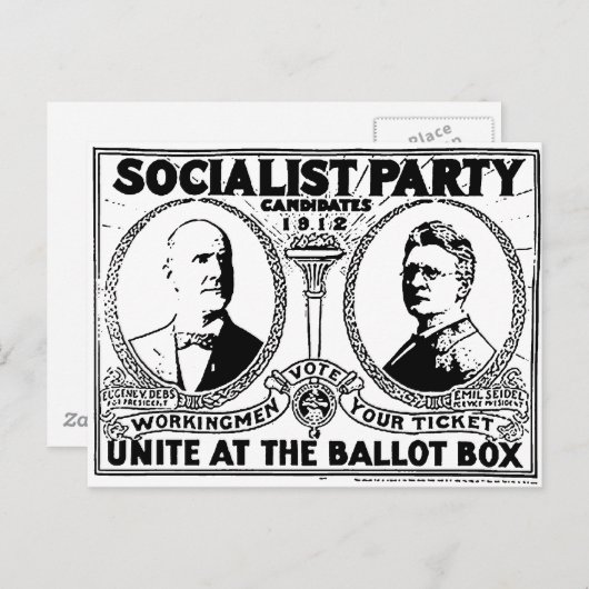 Briefkaart van de Campaign Poster van Eugene Debs (Voorkant / Achterkant)