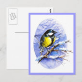 Briefkaart van de Chickadee Winter. (Voorkant / Achterkant)