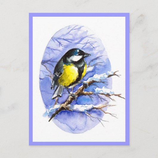 Briefkaart van de Chickadee Winter. (Voorkant)