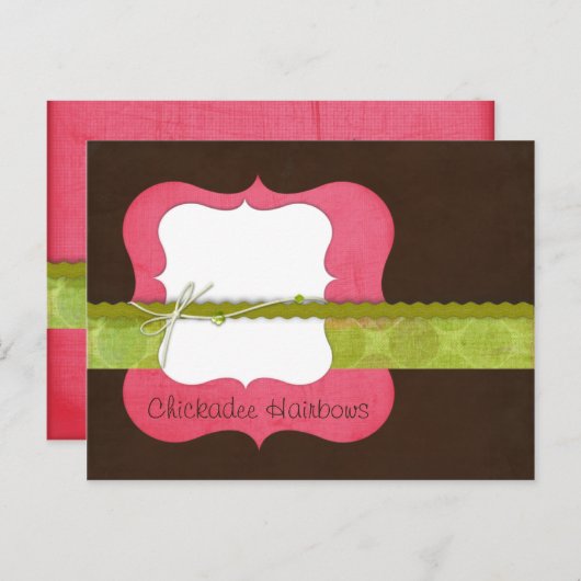 Briefkaart van de cichorei (roze) (Voorkant / Achterkant)