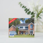 Briefkaart van de Coldwell Banker: NET VERKOCHT (Staand voorkant)