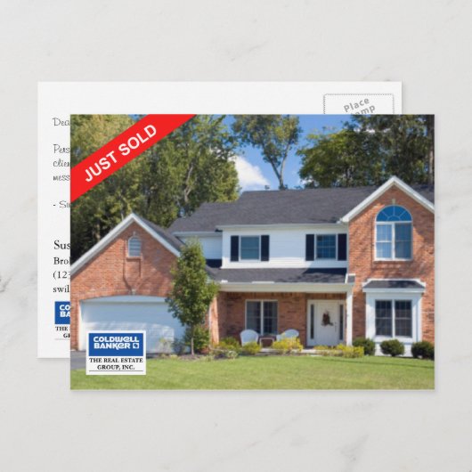 Briefkaart van de Coldwell Banker: NET VERKOCHT (Voorkant / Achterkant)