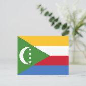 Briefkaart van de Comoren-vlag (Staand voorkant)