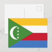 Briefkaart van de Comoren-vlag (Voorkant / Achterkant)