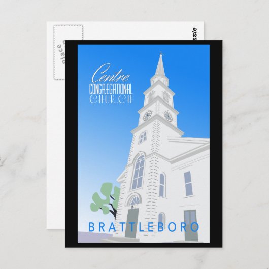 Briefkaart van de congregationele kerk (Voorkant / Achterkant)