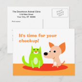 Briefkaart van de controle door de dierenarts (Voorkant / Achterkant)