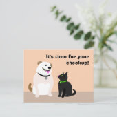 Briefkaart van de controle door de dierenarts (Staand voorkant)