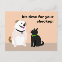 Briefkaart van de controle door de dierenarts