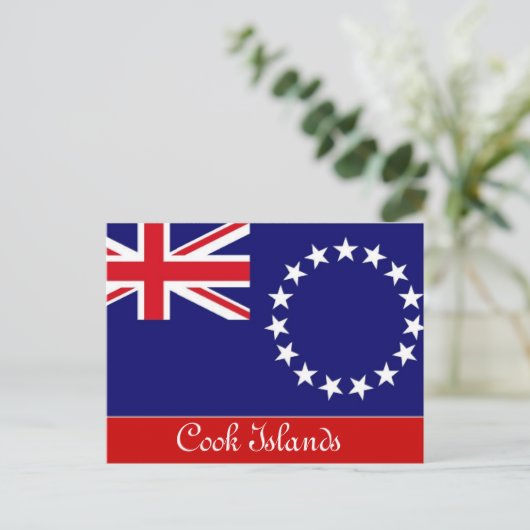 Briefkaart van de Cookeilanden (Staand voorkant)