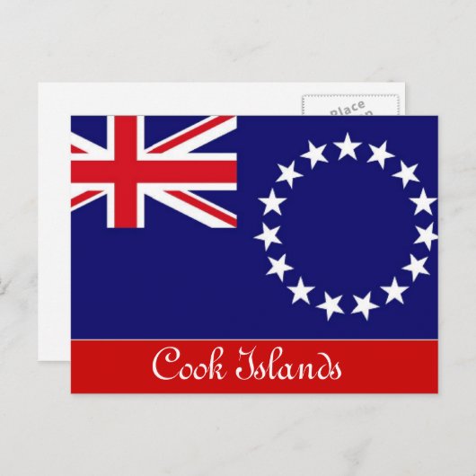 Briefkaart van de Cookeilanden (Voorkant / Achterkant)