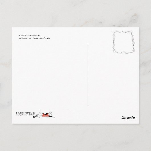 Briefkaart van de Costa Ricaanse regenwouden (Achterkant)