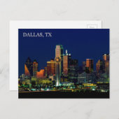 Briefkaart van de Dallas, Texas skyline (Voorkant / Achterkant)