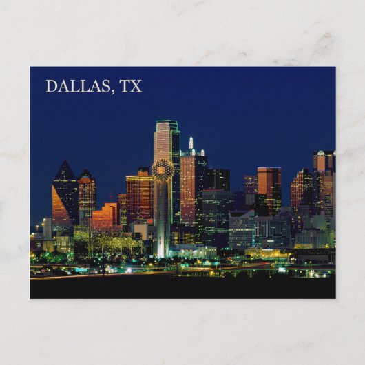 Briefkaart van de Dallas, Texas skyline (Voorkant)