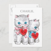 Briefkaart van de de douanenaam van vintage (Voorkant / Achterkant)