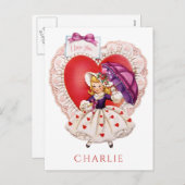 Briefkaart van de de douanenaam van vintage (Voorkant / Achterkant)