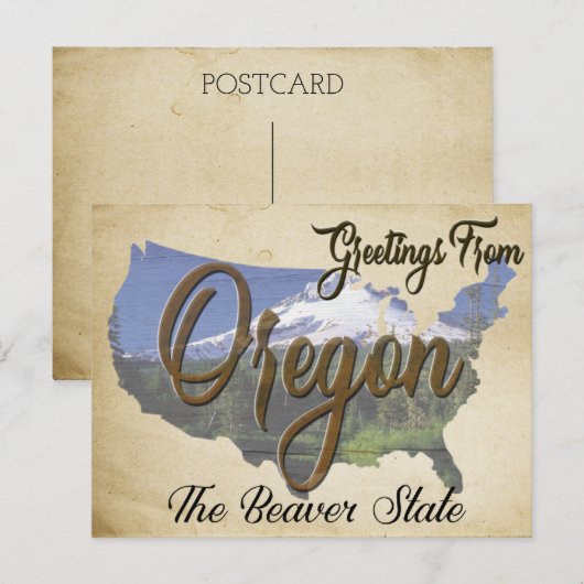  Briefkaart van de deelstaat Oregon (Voorkant / Achterkant)