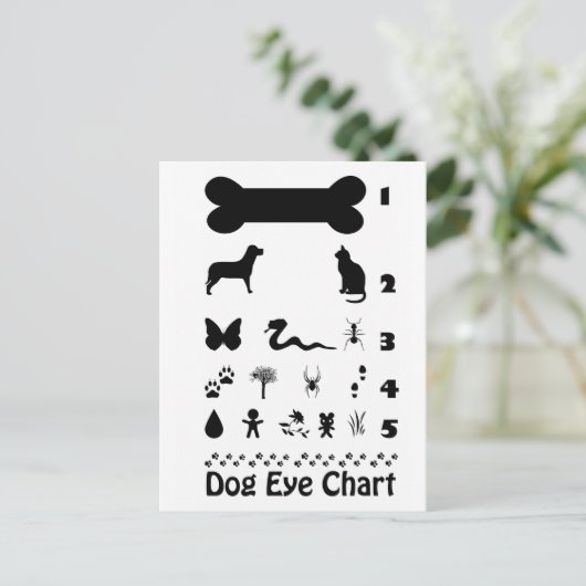 Briefkaart van de Dog Eye Chart (Staand voorkant)