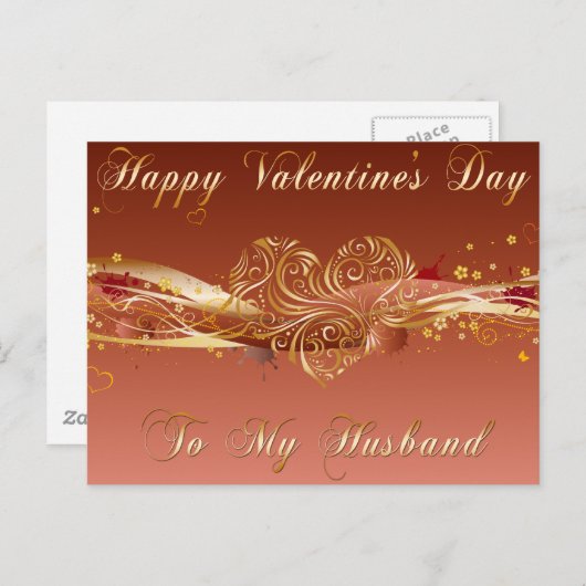 Briefkaart van de echtgenoot Valentijn (Voorkant / Achterkant)