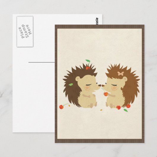 Briefkaart van de Egel-liefde (Voorkant / Achterkant)