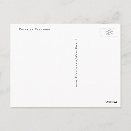 Briefkaart van de Egyptische Pyramides : (Achterkant)