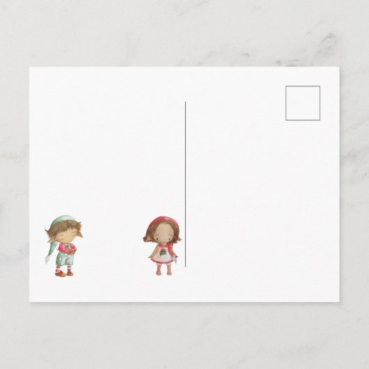 Briefkaart van de Elf Good List van de Santa (Achterkant)