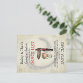 Briefkaart van de Elf Good List van de Santa (Staand voorkant)