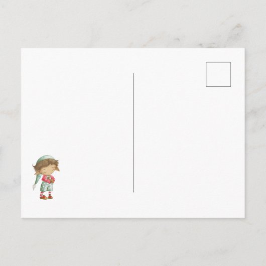 Briefkaart van de Elf van Santa (Achterkant)