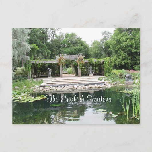 Briefkaart van de Engelse tuin (Voorkant)
