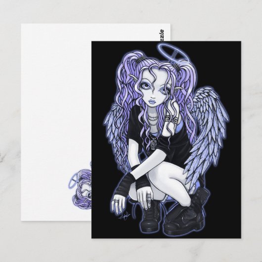 Briefkaart van de Fee van de Engel van Angelina (Voorkant / Achterkant)