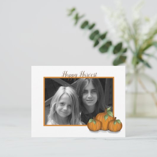 Briefkaart van de feestdag van gepelde pompoenen (Staand voorkant)