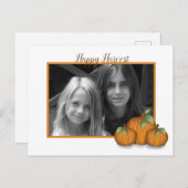 Briefkaart van de feestdag van gepelde pompoenen (Voorkant / Achterkant)