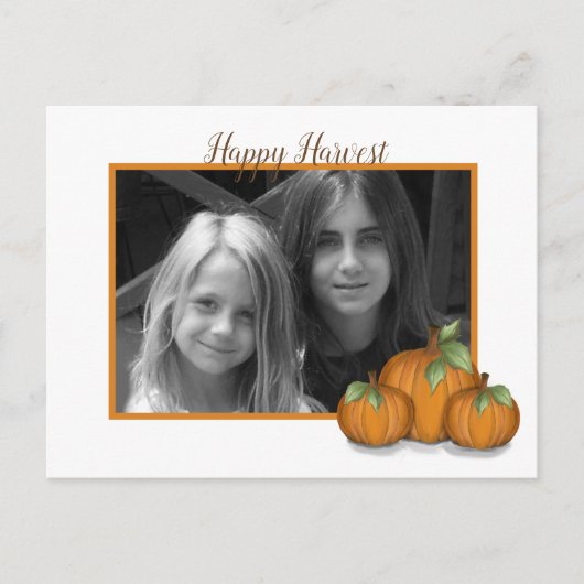 Briefkaart van de feestdag van gepelde pompoenen (Voorkant)