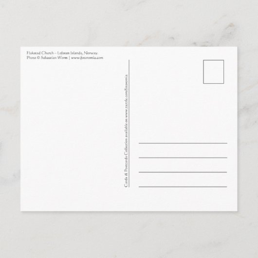 Briefkaart van de Flakstad-eilanden (Achterkant)