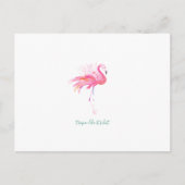 Briefkaart van de Flamingo van de waterverf het (Voorkant)